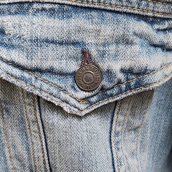 Denim & Supply Ralph Lauren distressed denim jean jacket cotton size L - Picture 3 of 13